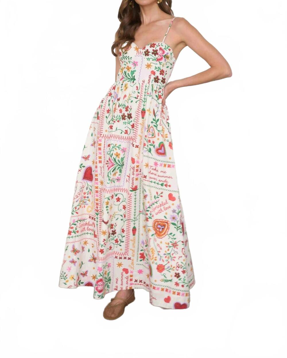 NEW MOON RIVER women's printed midi dress in multi